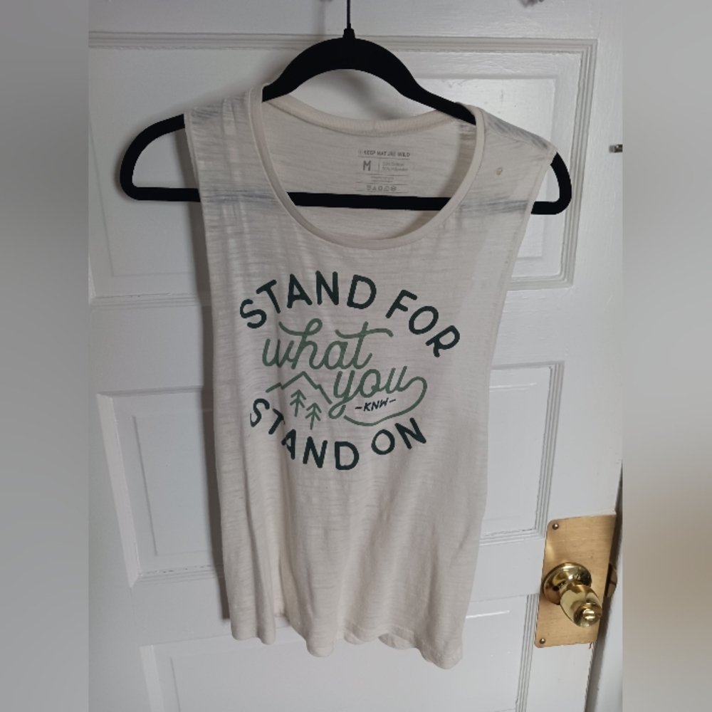 Keep Nature Wild Tank Top - "Stand for What You Stand On" Off-white
